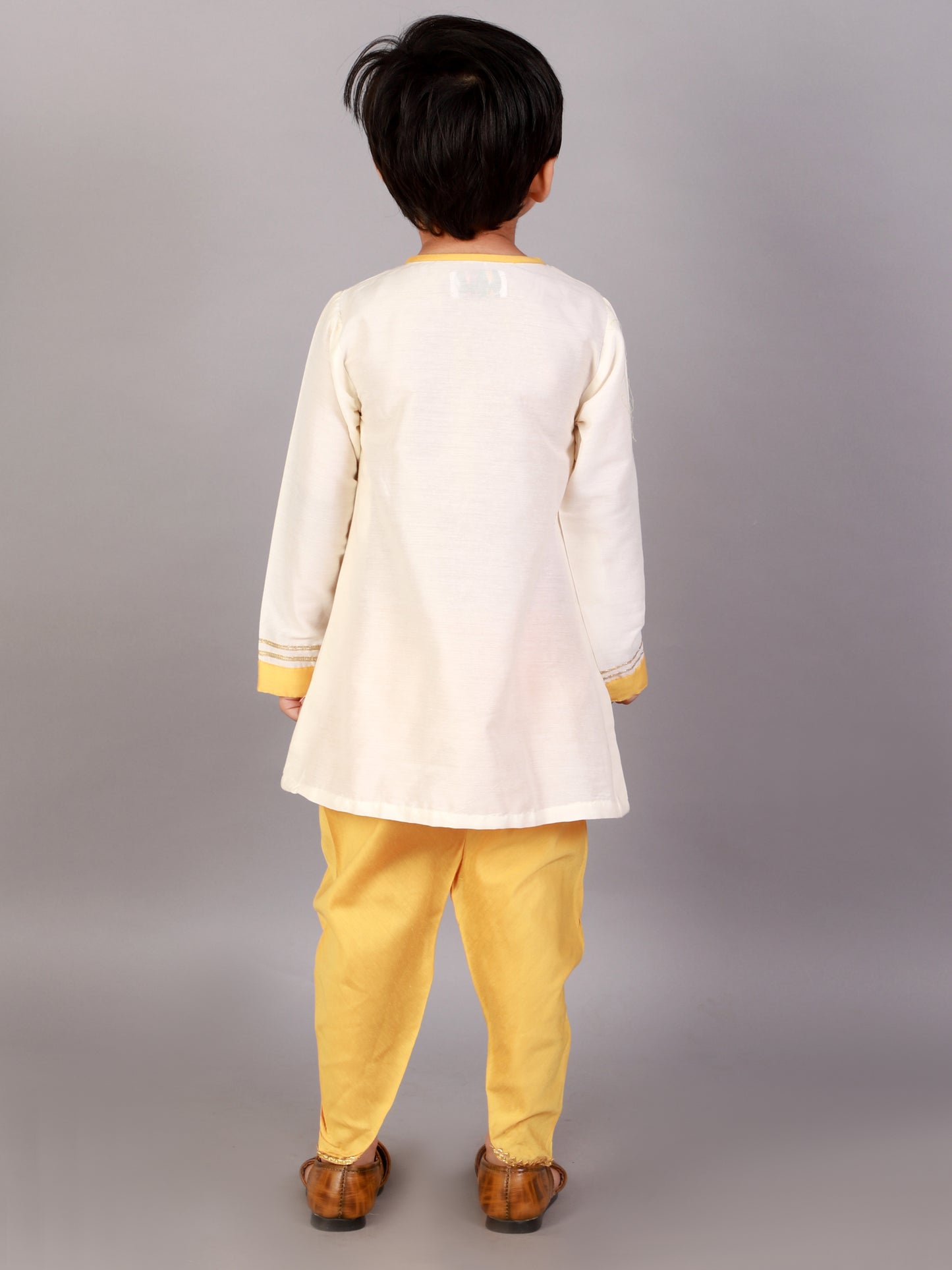 Off white Lohri embroidery Kurta Dhoti set