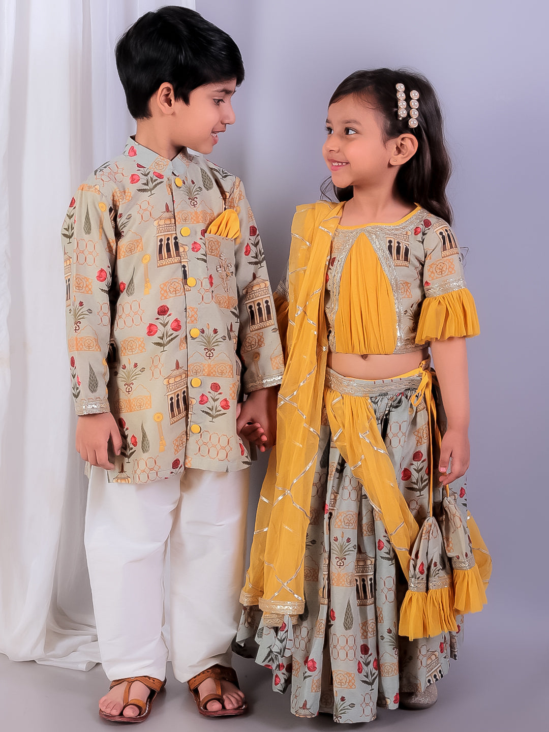Mughal Printed Kurta Pyjama set