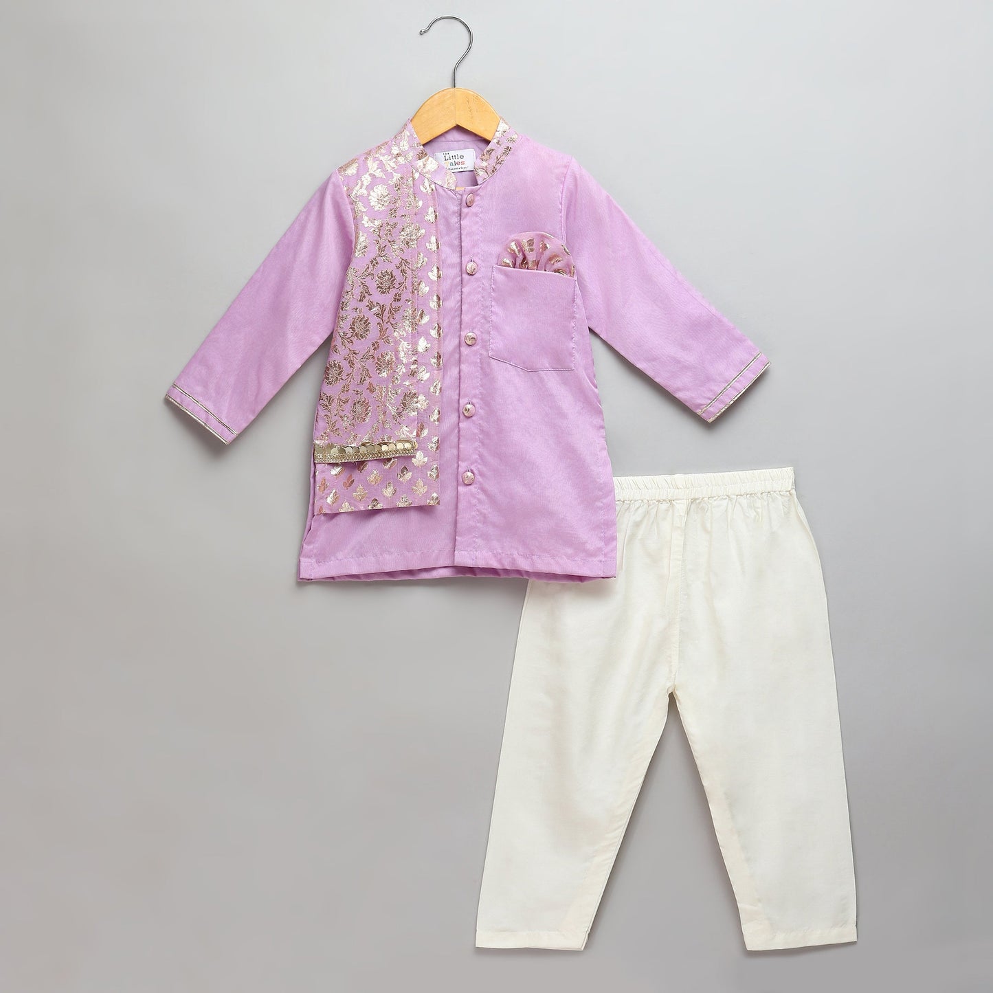 Pastel purple Kurta Pyjama with Attached jacket (Sale)