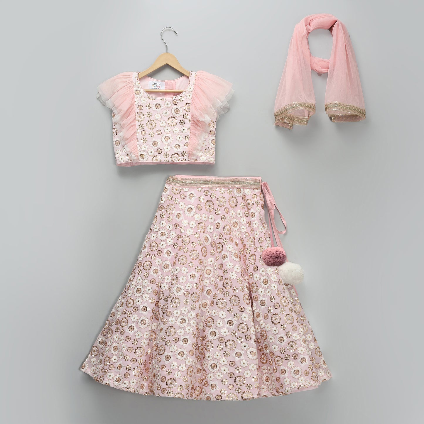 Baby Pink Heavy embroidery Lehnga set with duppata