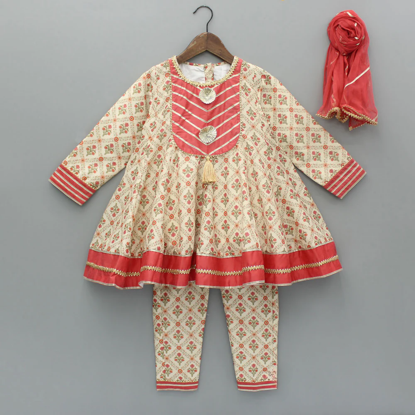 Coral Anarkali Printed Set