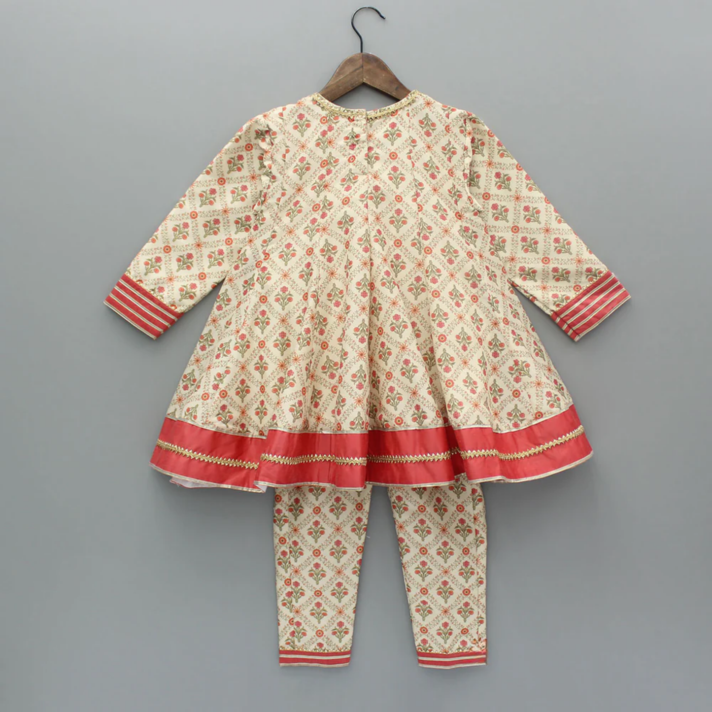 Coral Anarkali Printed Set