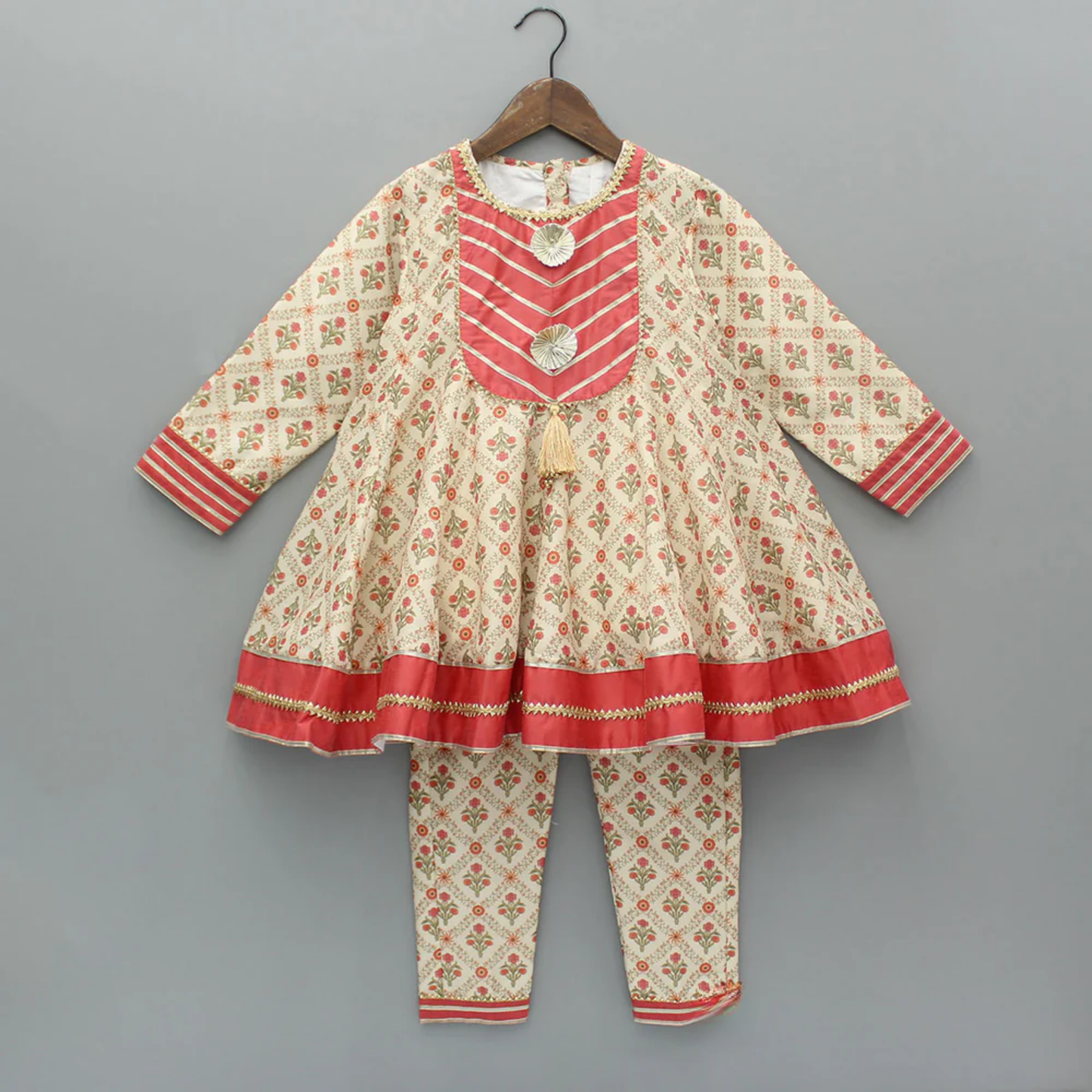 Coral Anarkali Printed Set