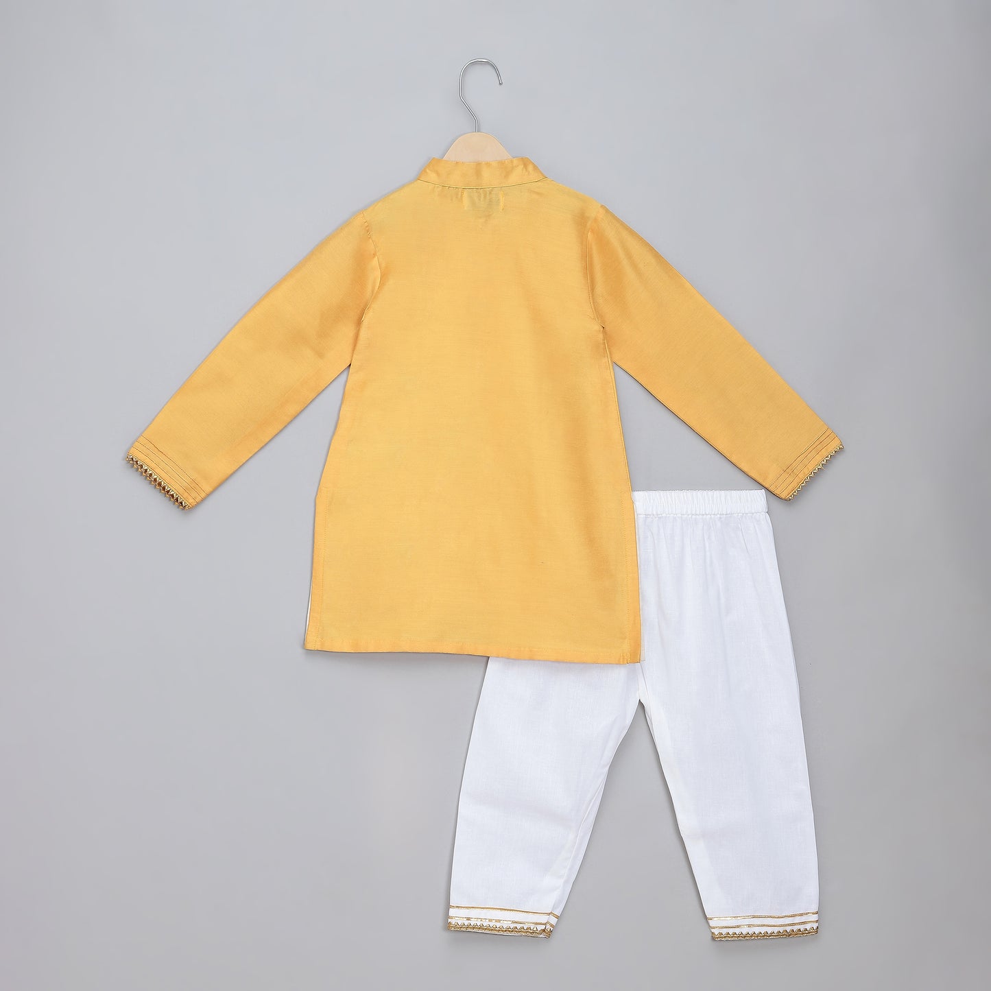 Kite embroidered White Yellow Kurta Pyjama set