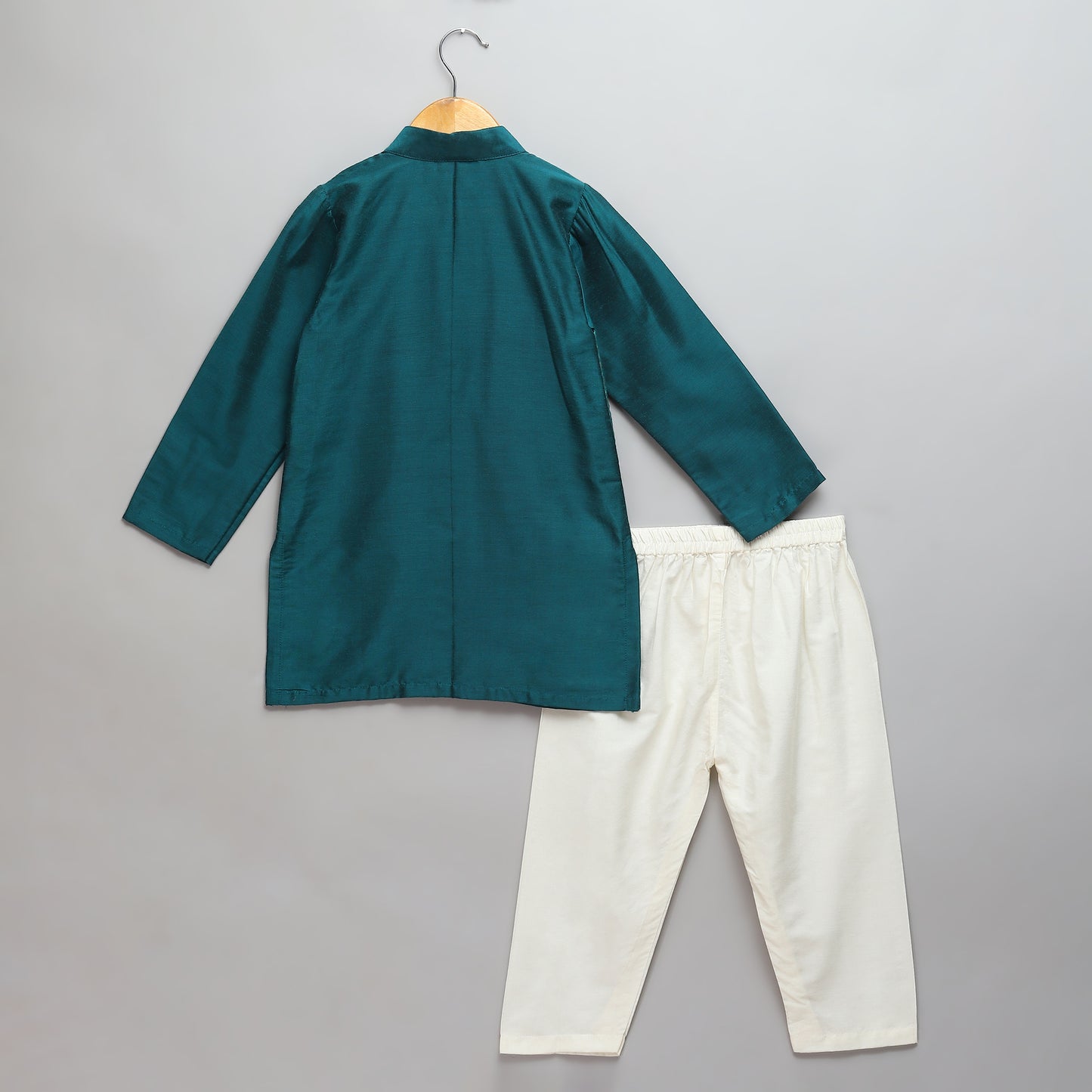 Bottle Green kurta with Attached Jacket and Pyjama