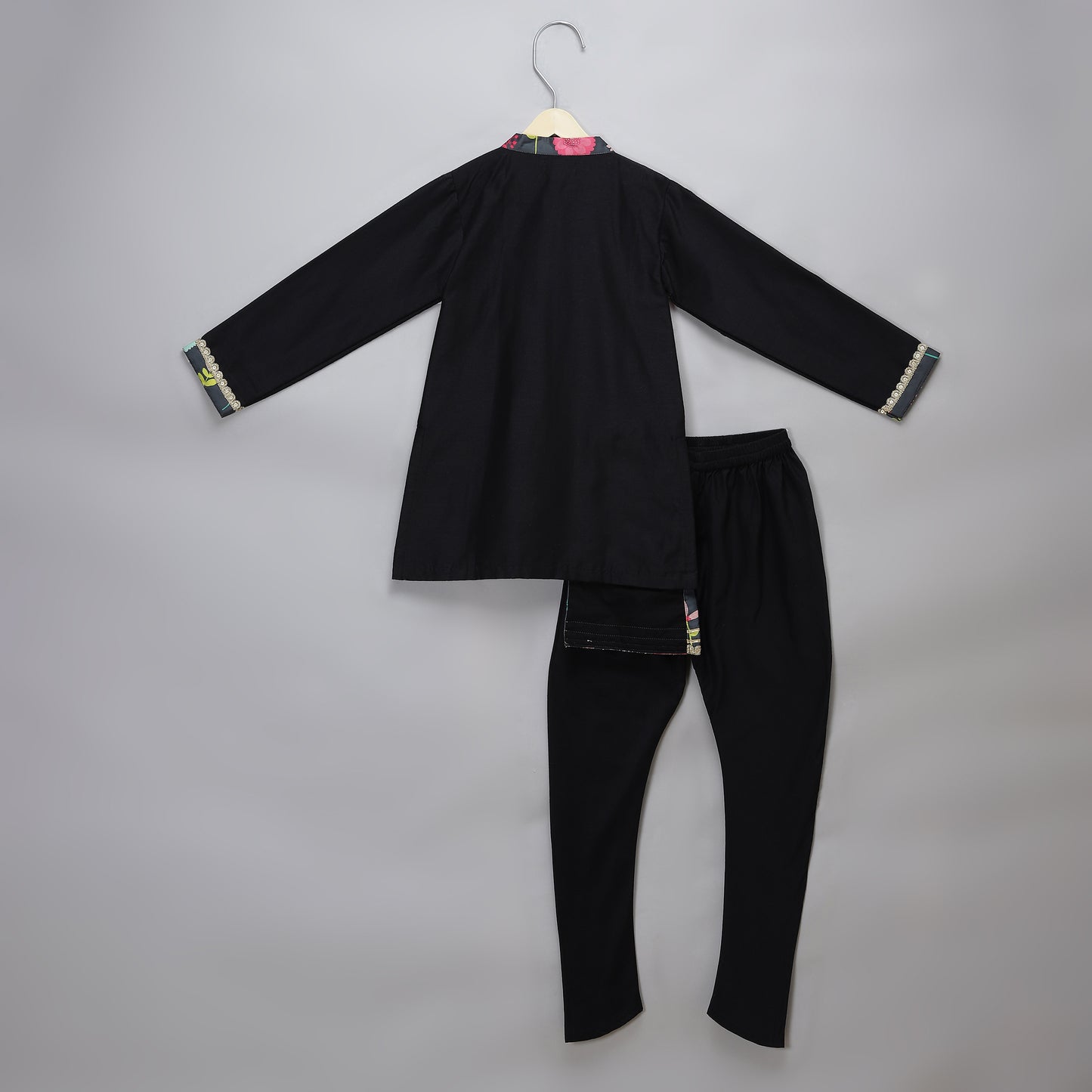Black printed kurta Churidar set
