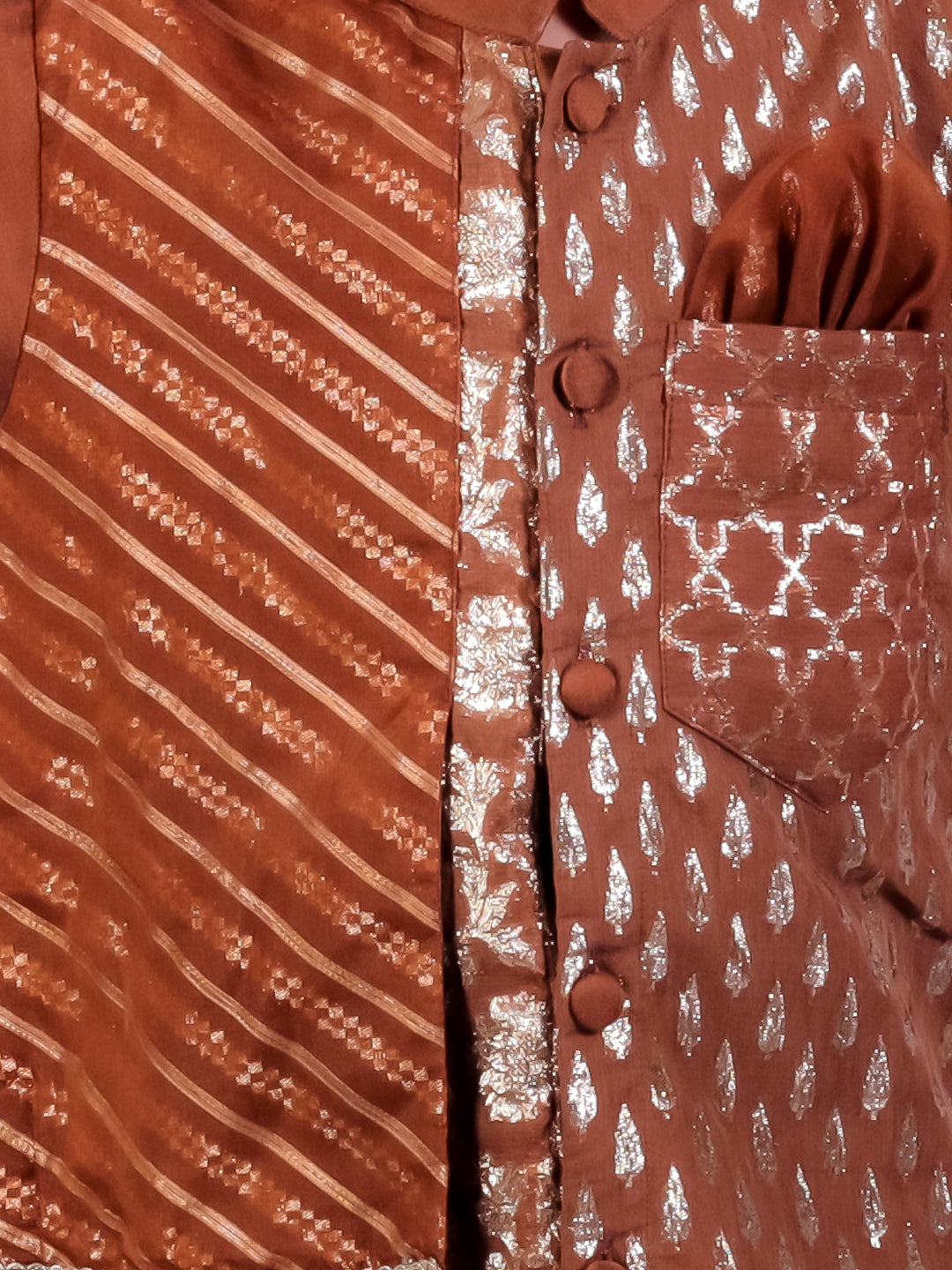 Brown chanderi panel kurta Pyjama set