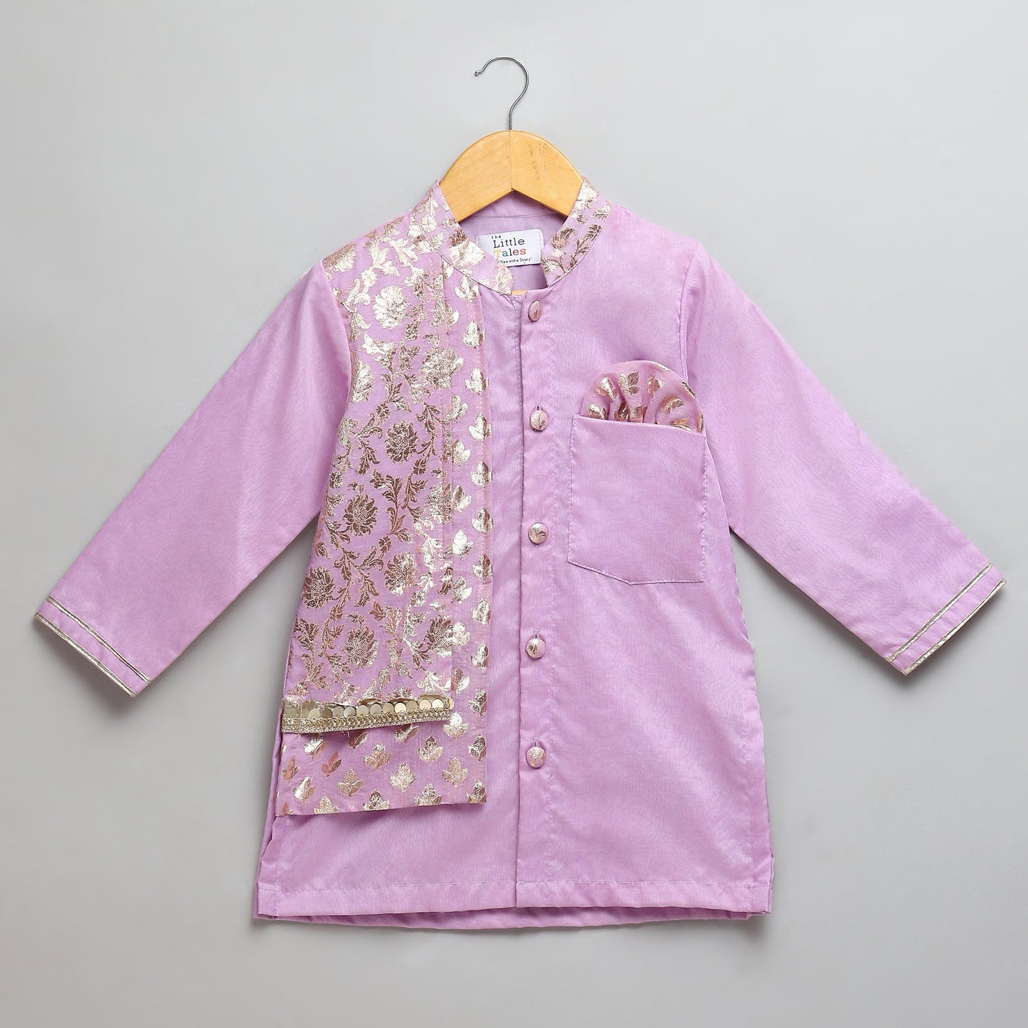 Pastel purple Kurta Pyjama with Attached jacket (Sale)