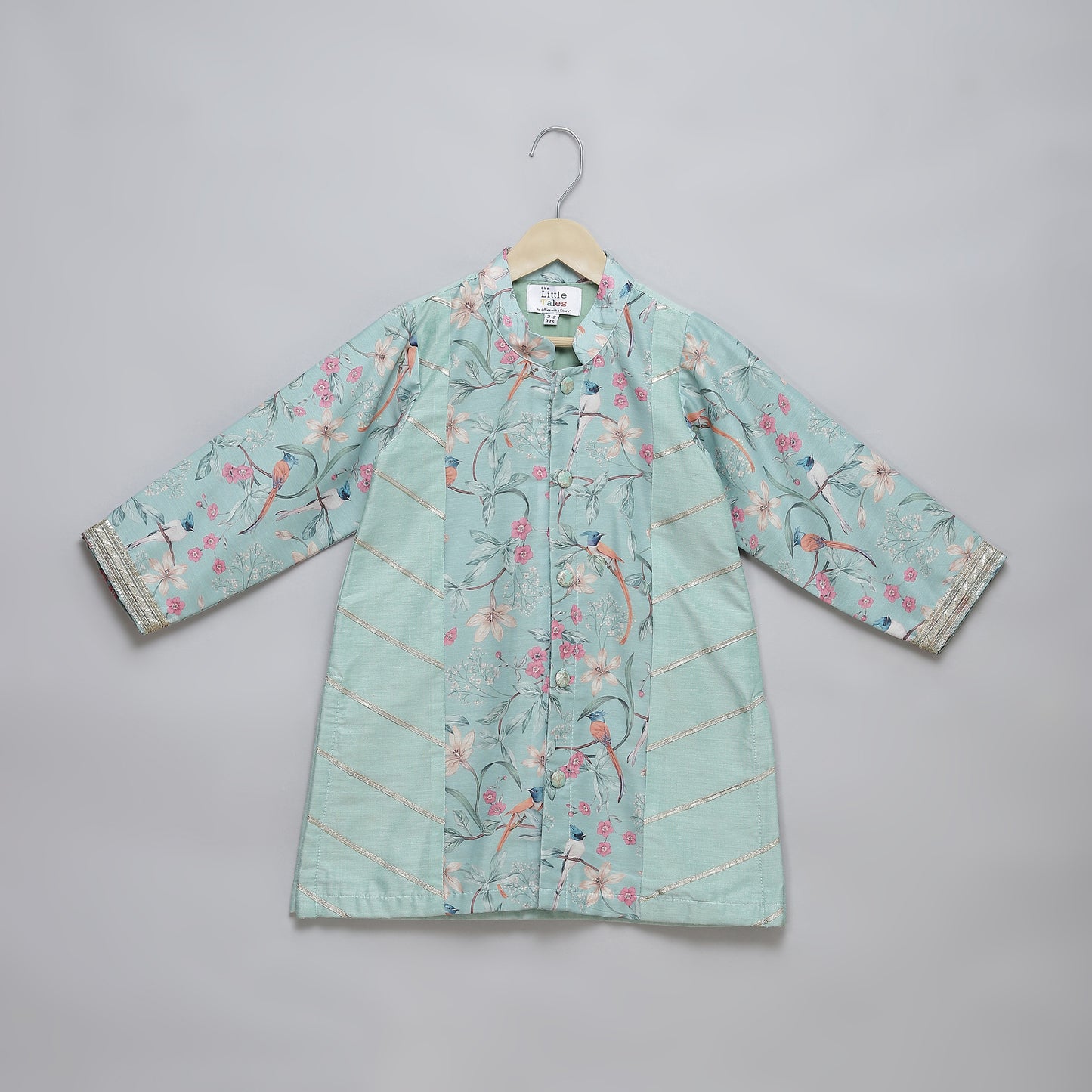 Pastel Bird Pint Kurta Pyjama set
