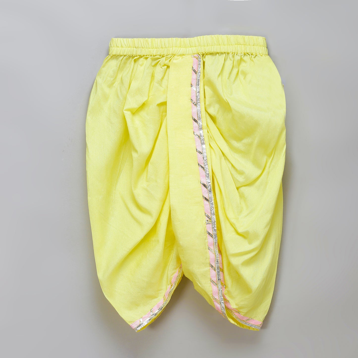 Pink and white Ganpati embroidery Dhoti set