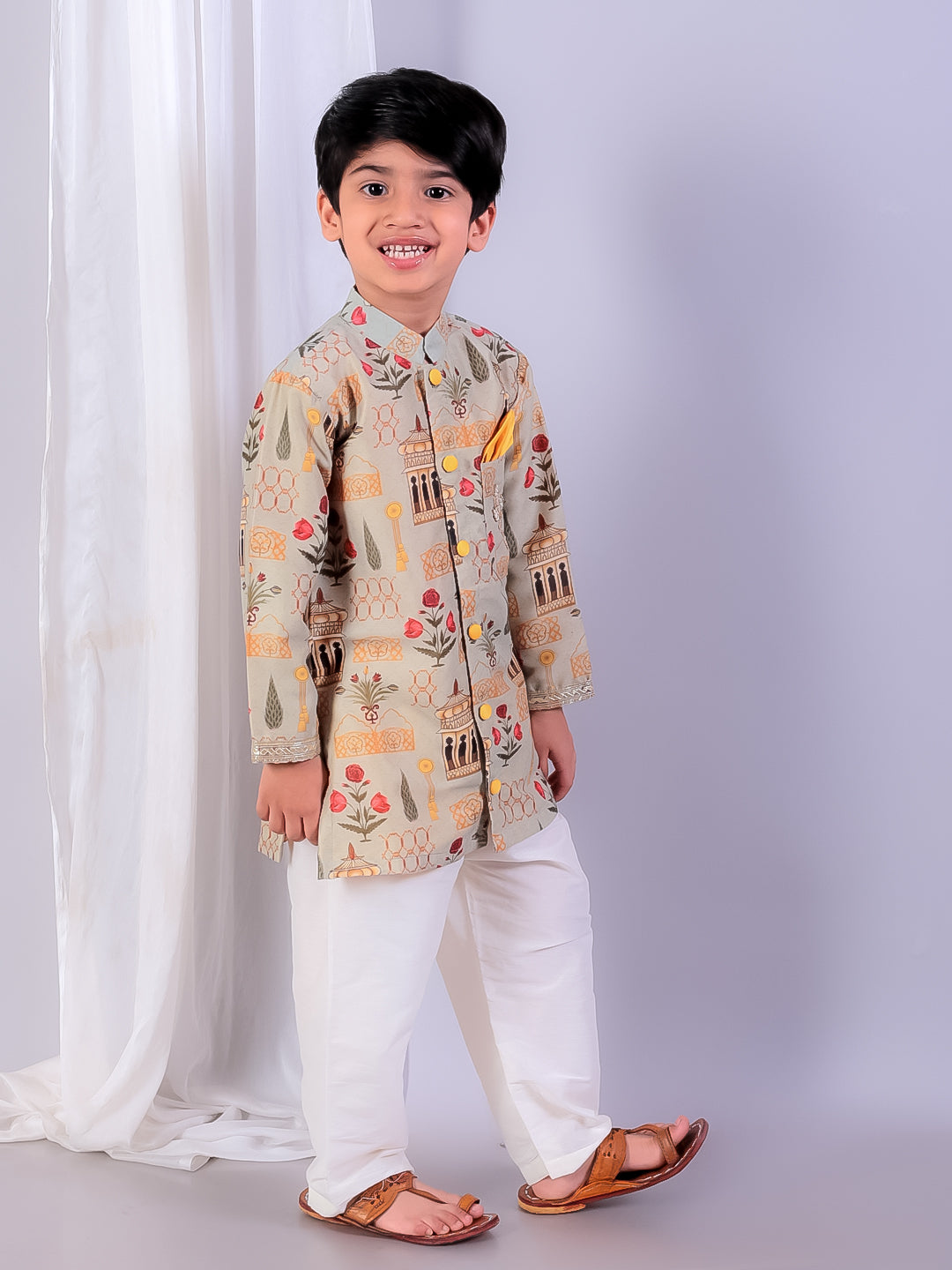 Mughal Printed Kurta Pyjama set