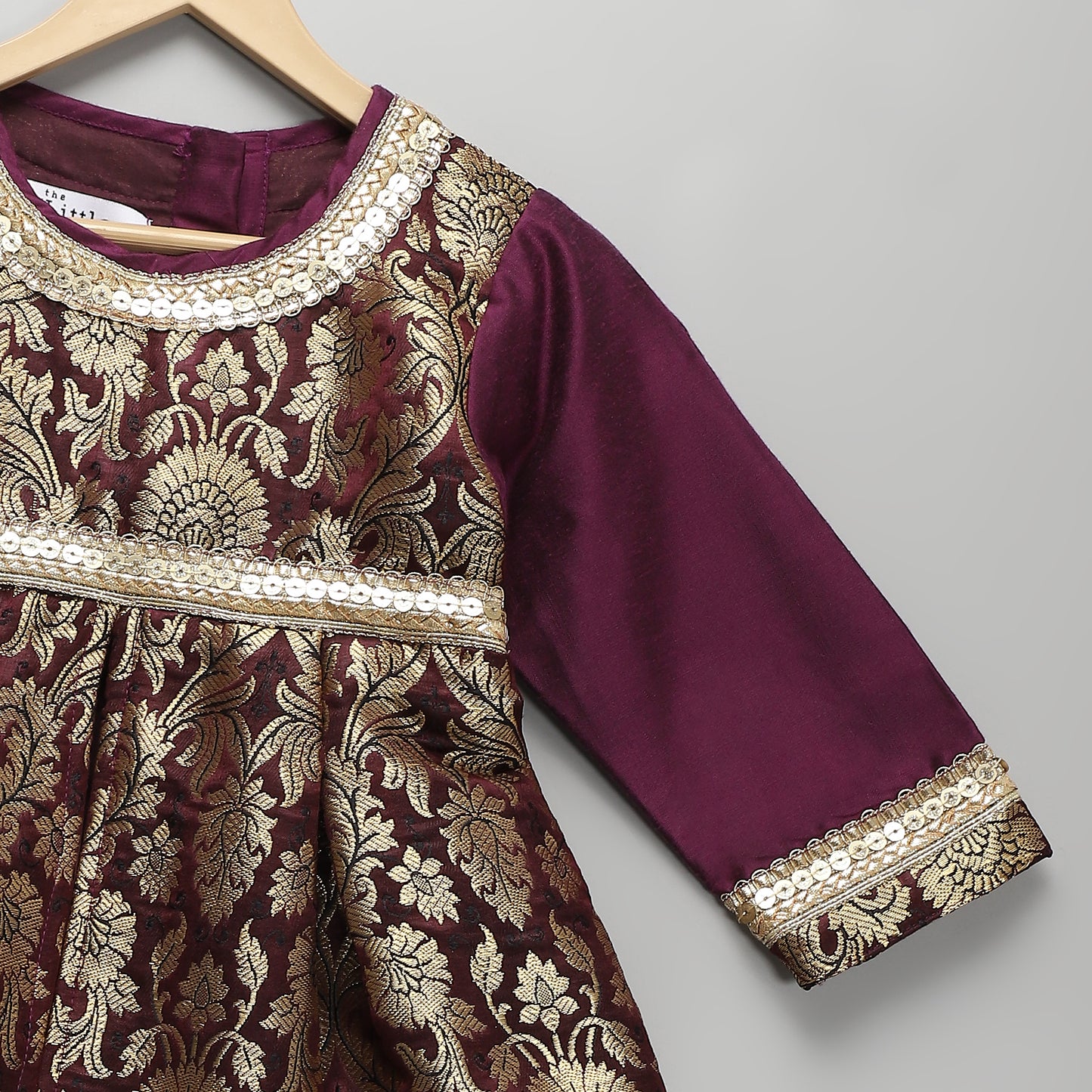 Purple Brocade Lhengha set with dupatta set