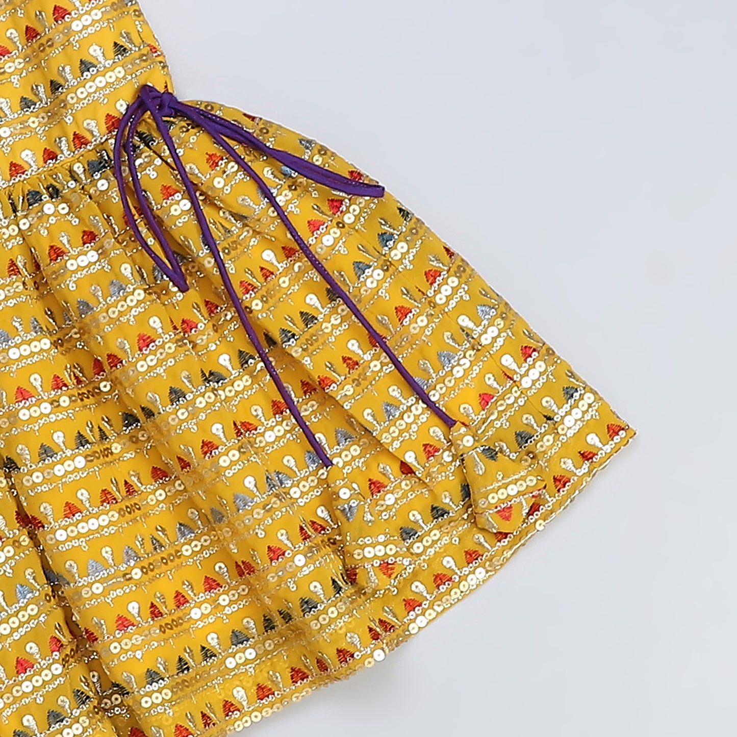 yellow heavy embroidery kurta dhoti set