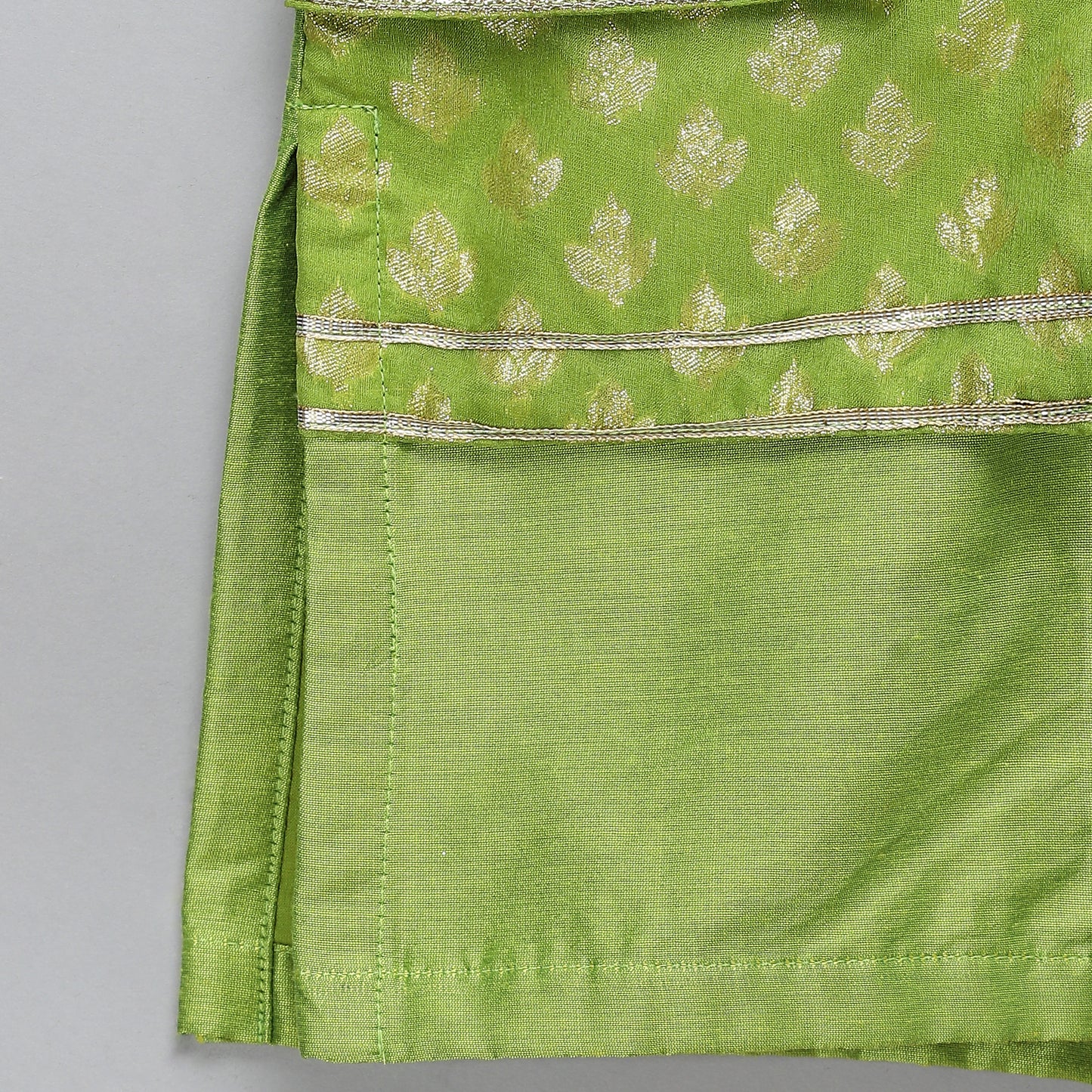 Green chanderi panel kurta Pyjama set