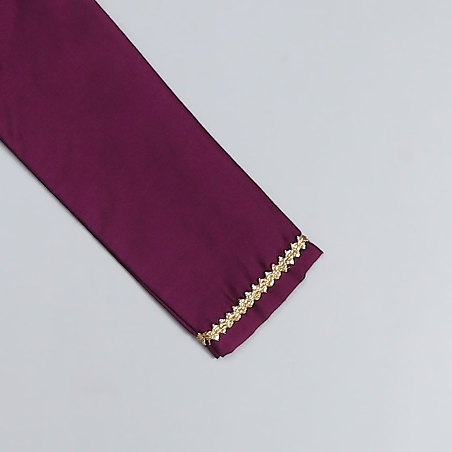 purple kurta with brocade Attached Jacket and Pyjama