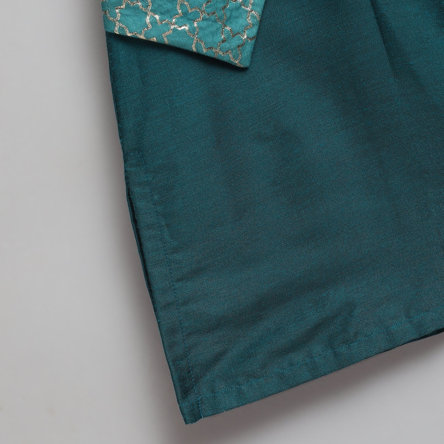 Bottle Green kurta with Attached Jacket and Pyjama