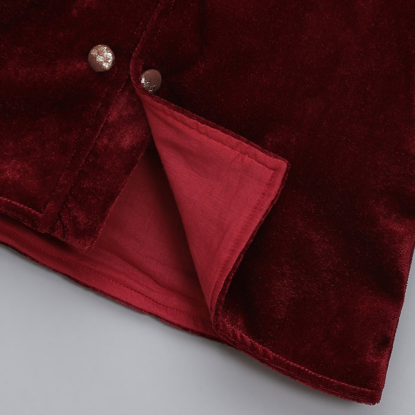 Maroon Velvet bandhgala embroidery set