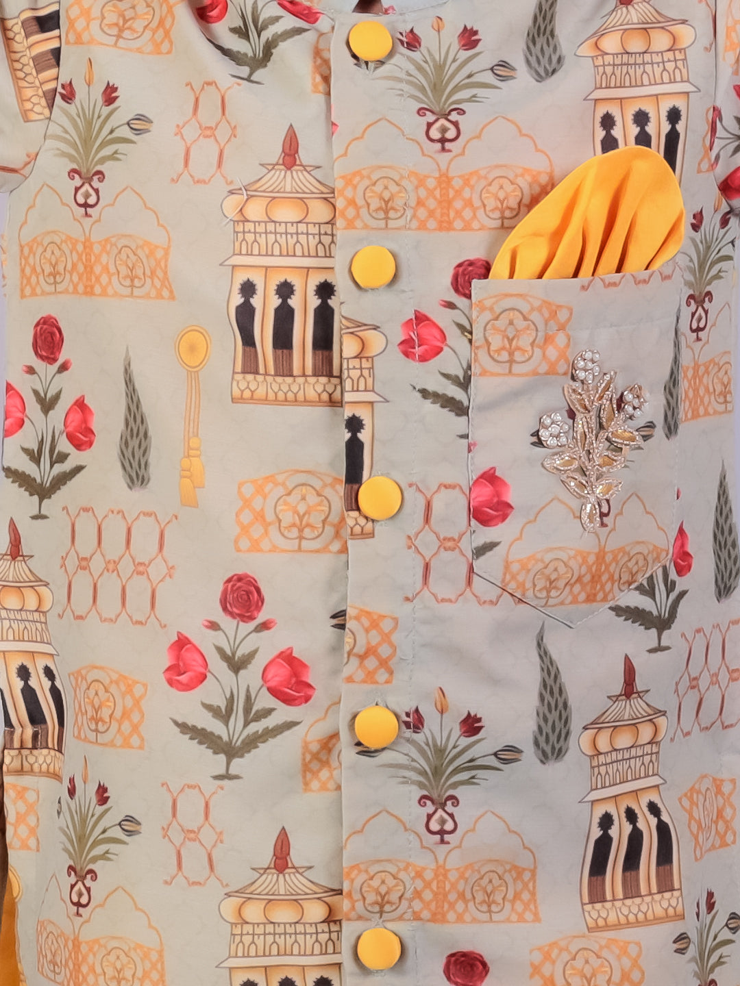 Mughal Printed Kurta Pyjama set