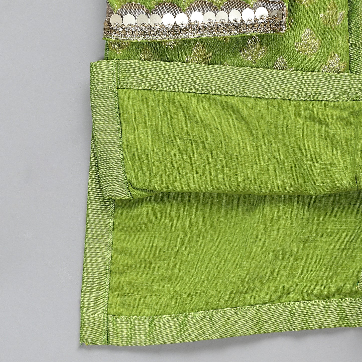 Green chanderi panel kurta Pyjama set