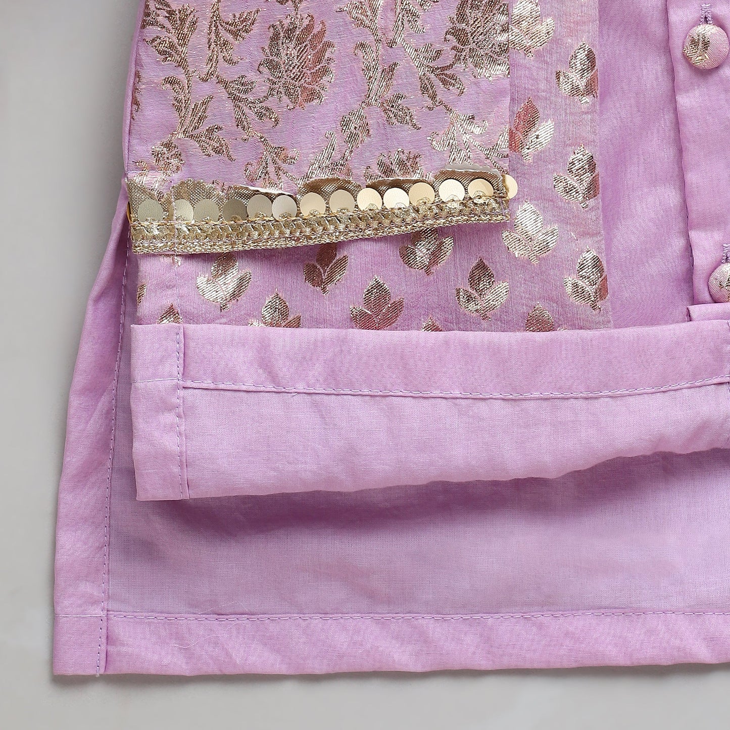 Pastel purple Kurta Pyjama with Attached jacket (Sale)