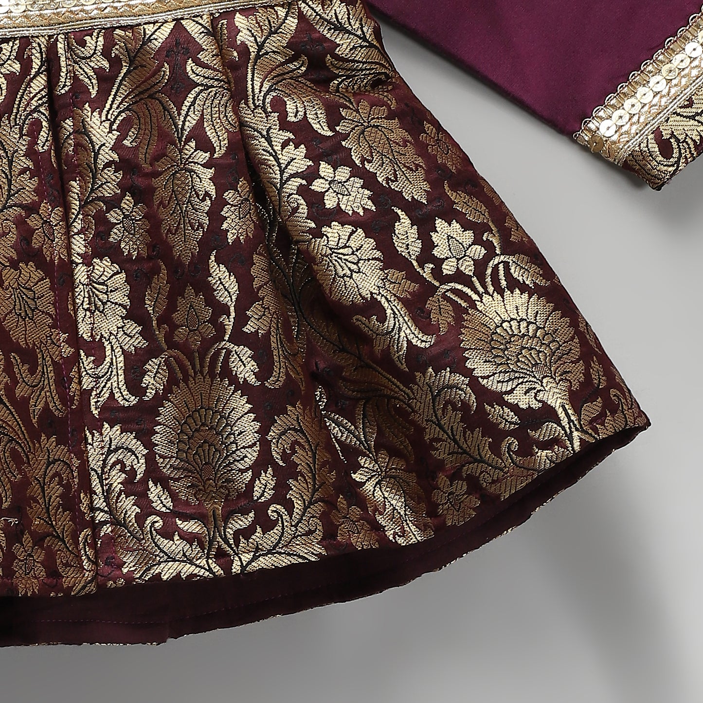 Purple Brocade Lhengha set with dupatta set