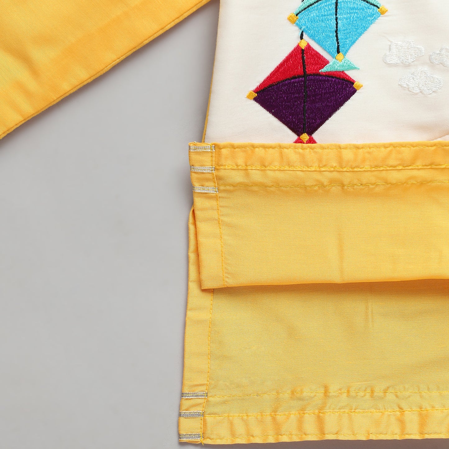 Kite embroidered Yellow Kurta Pyjama set