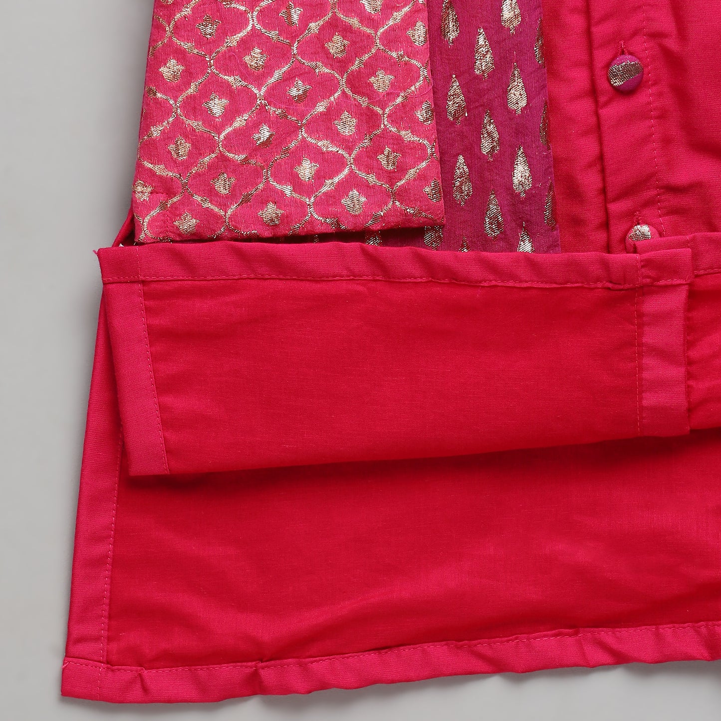 Pink Kurta Pyjama with Attached jacket -1
