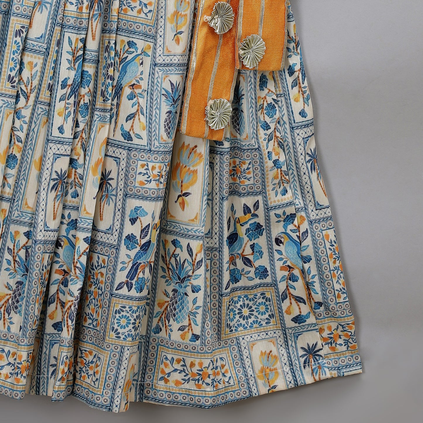 Orange Parrot printed Lehnga set