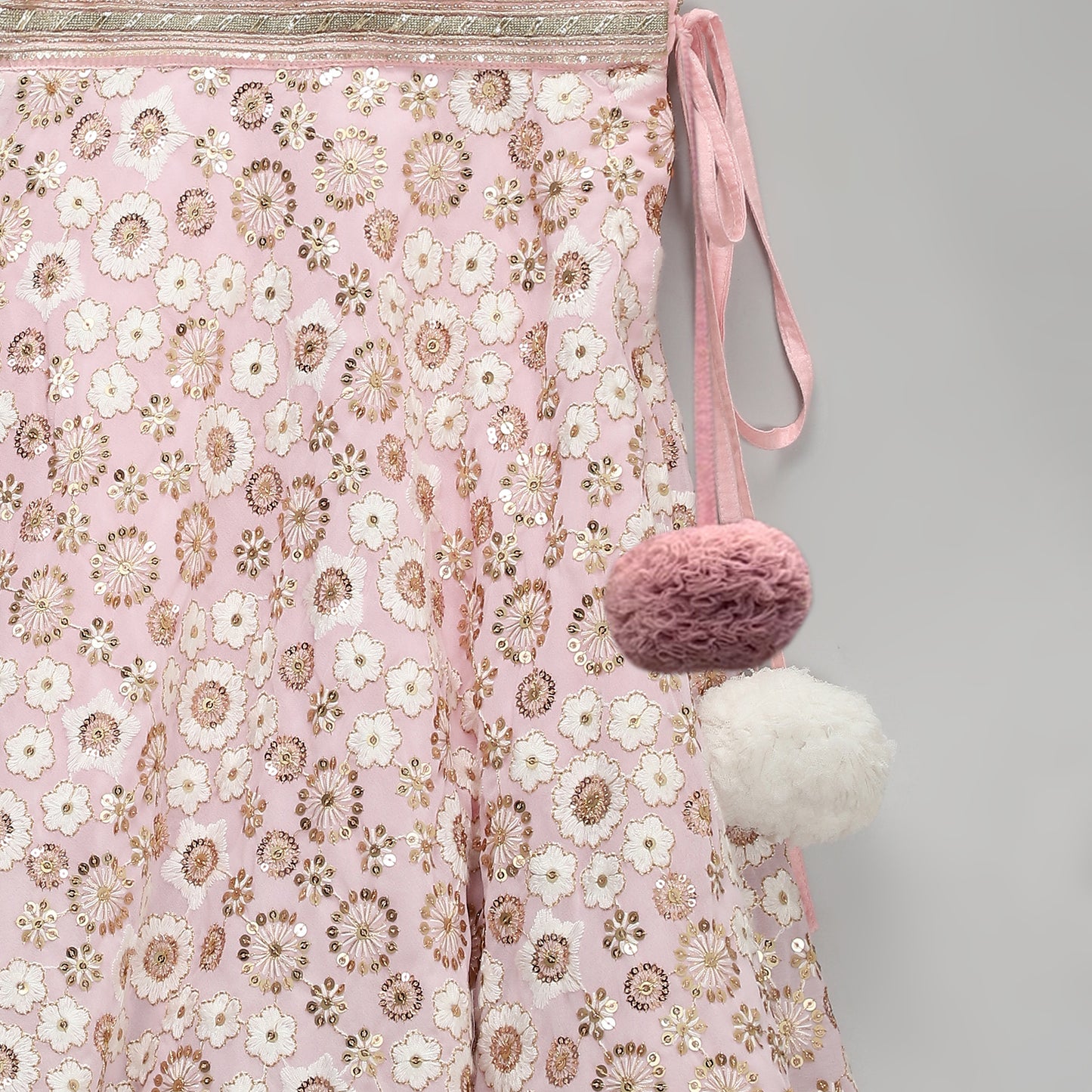 Baby Pink Heavy embroidery Lehnga set with duppata