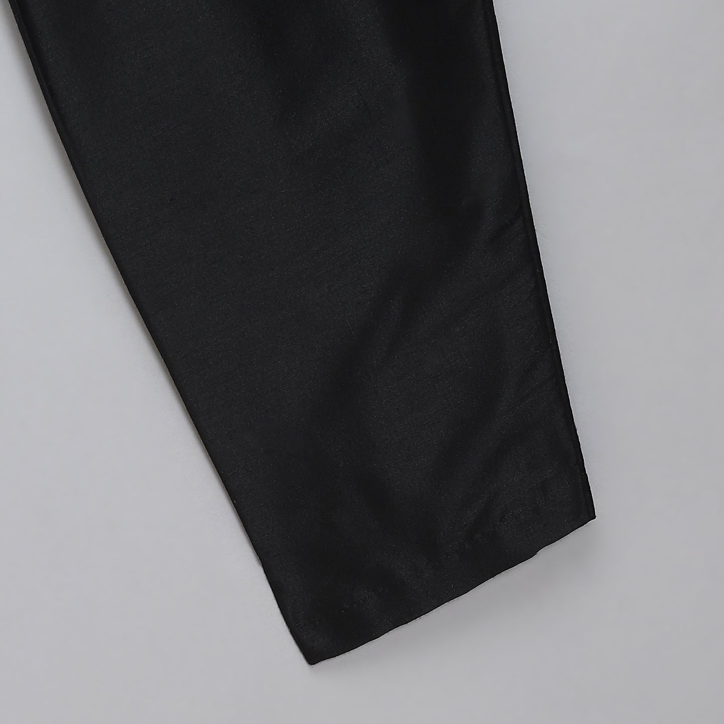 Assymetric pleat print Black Kurta Pyjama