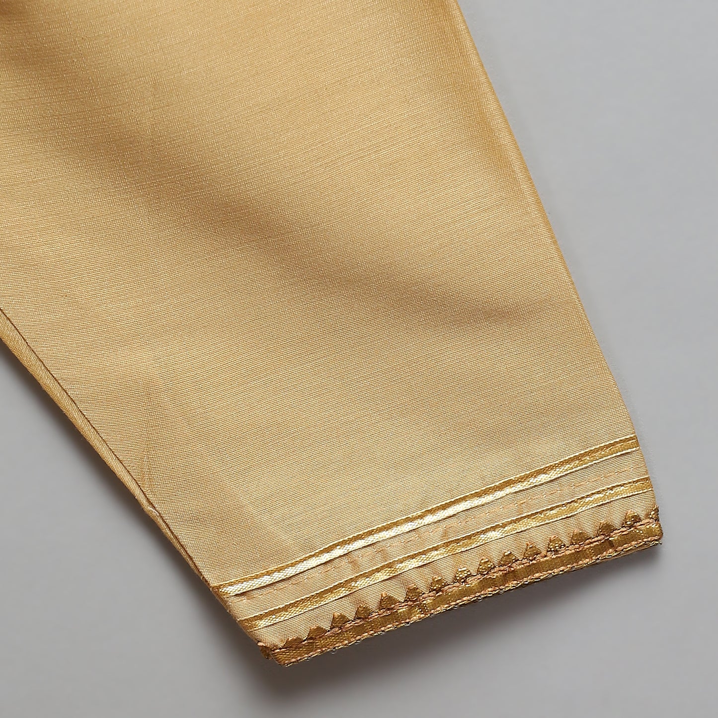 Beige Kurta Pyjama with Laxmi goddess Emb Jacket