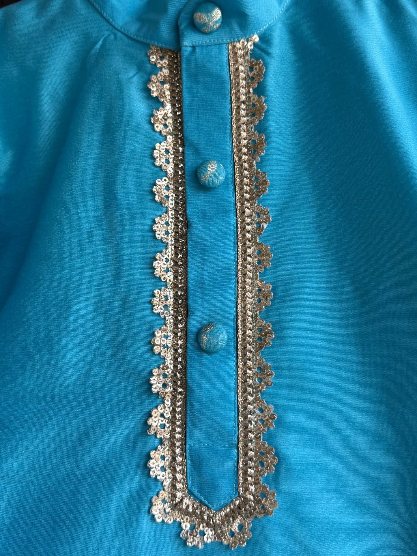 Blue silk kurta payjama set
