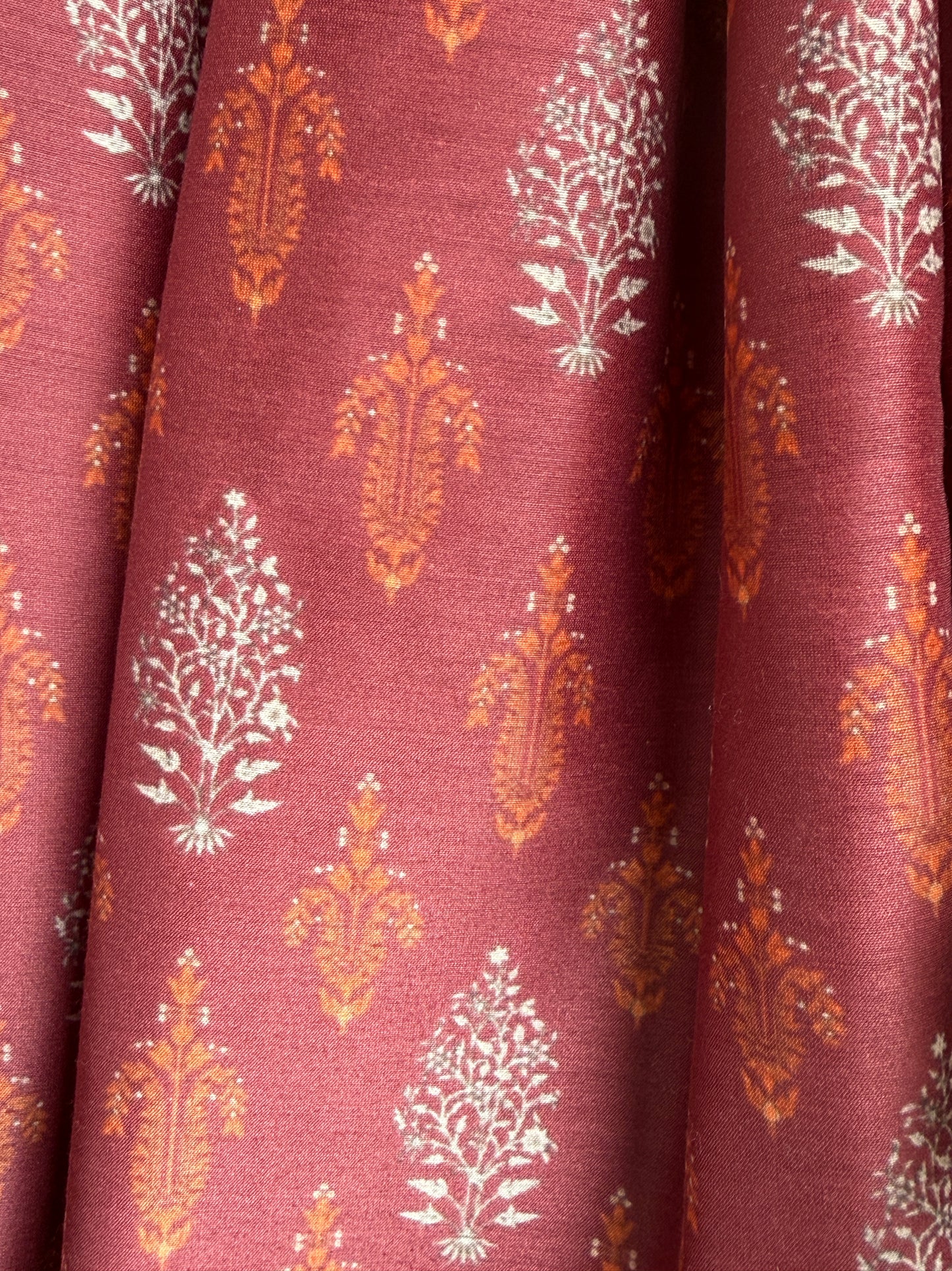 Maroon Noodle Strap Printed Lehenga Set