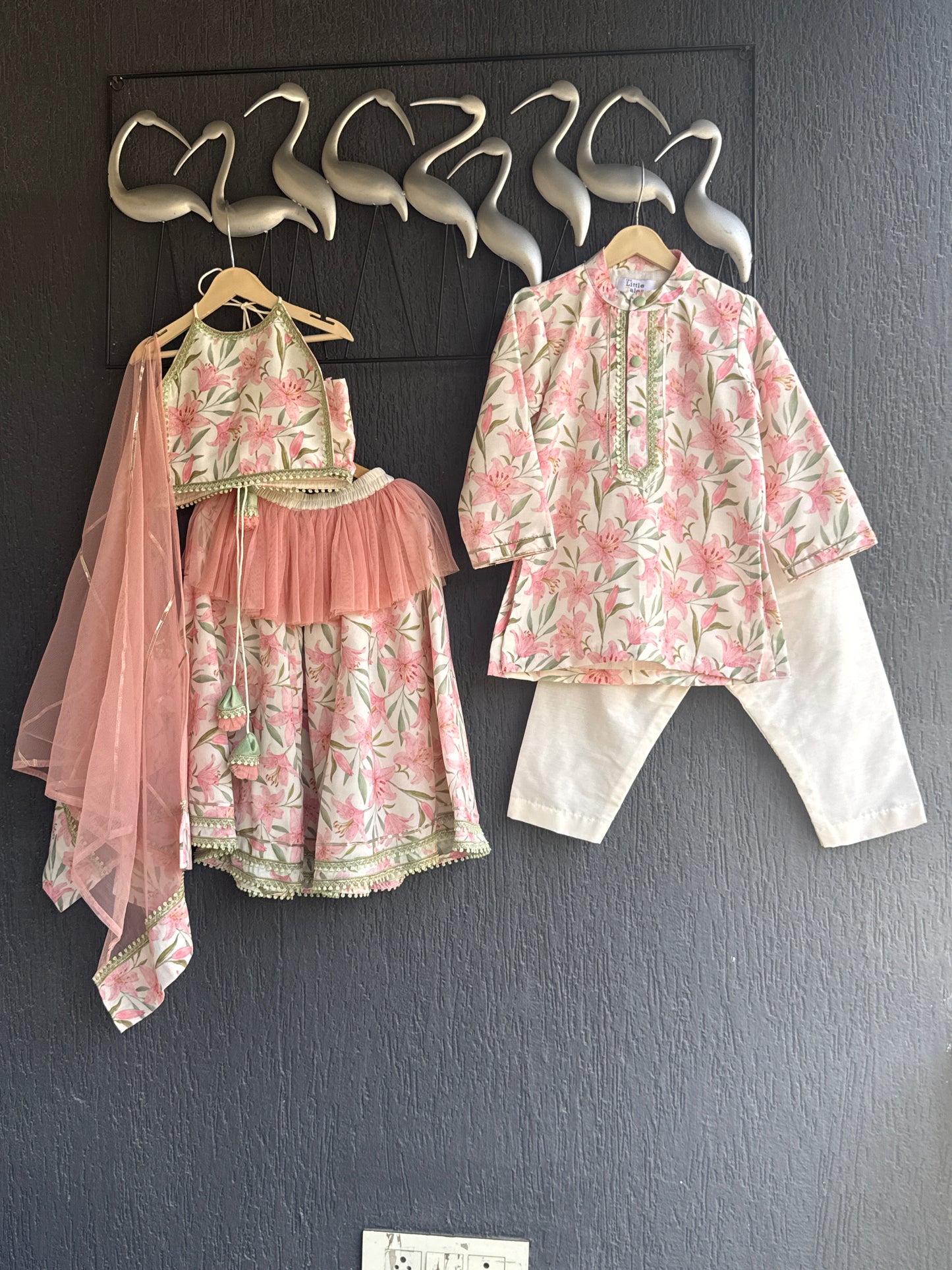 Peach Tulip Print Lehnga set
