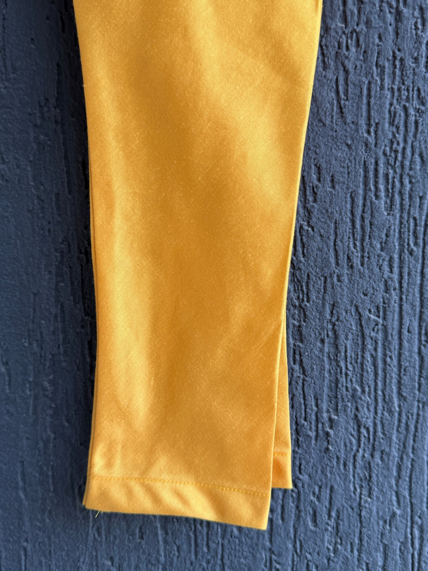 Mustard Yellow scallop embroidery Bandhgala churidar set