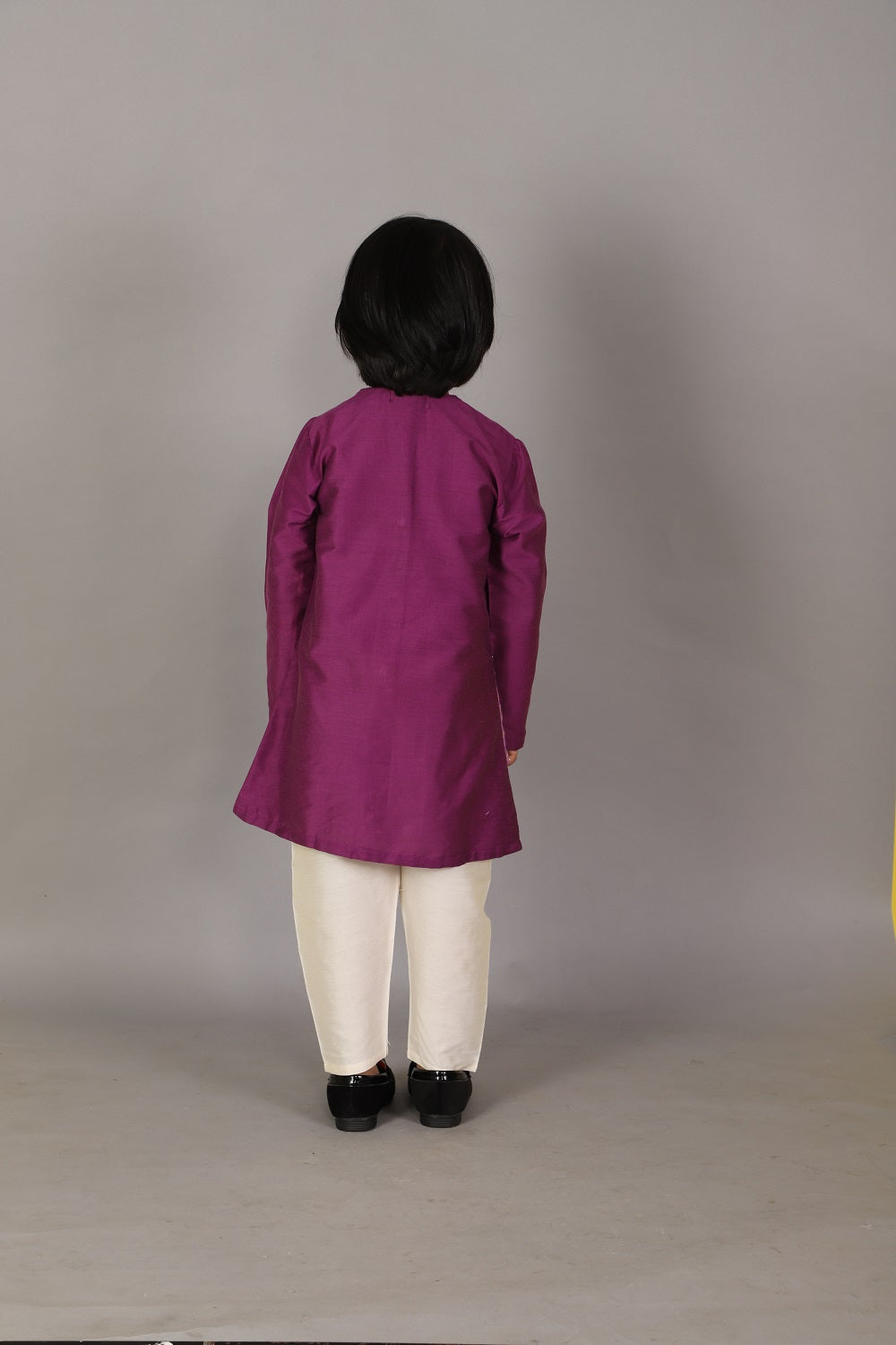 Purple Kurta with Attached jacket