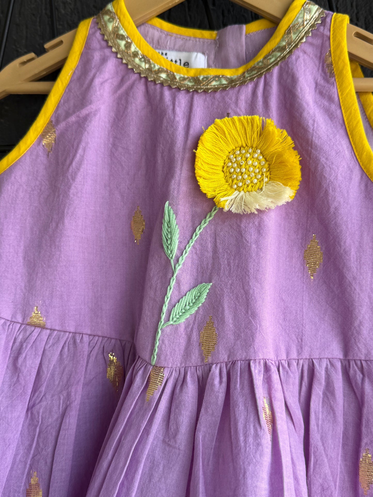 Purple anchor thread kurta set