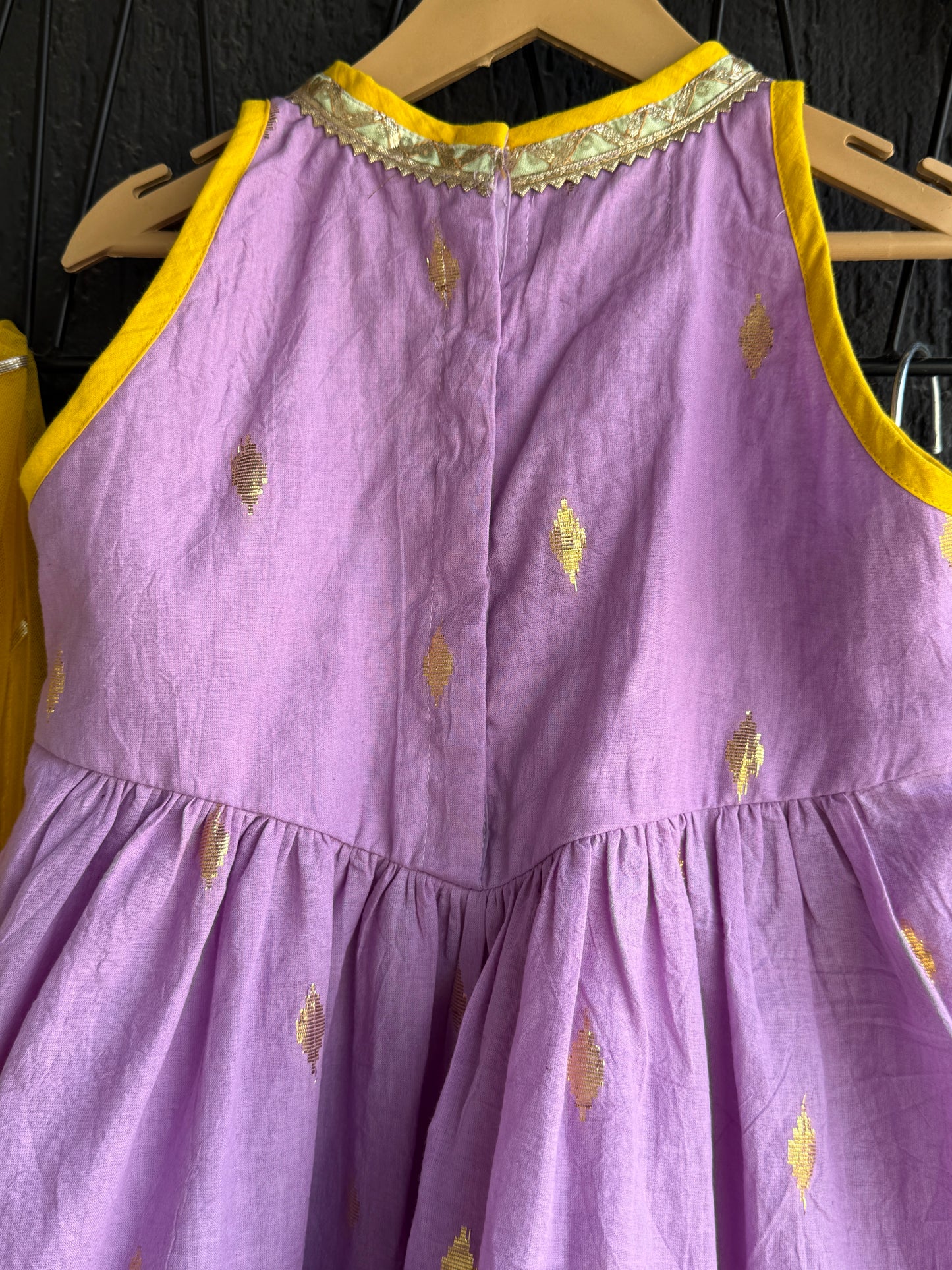 Purple anchor thread kurta set