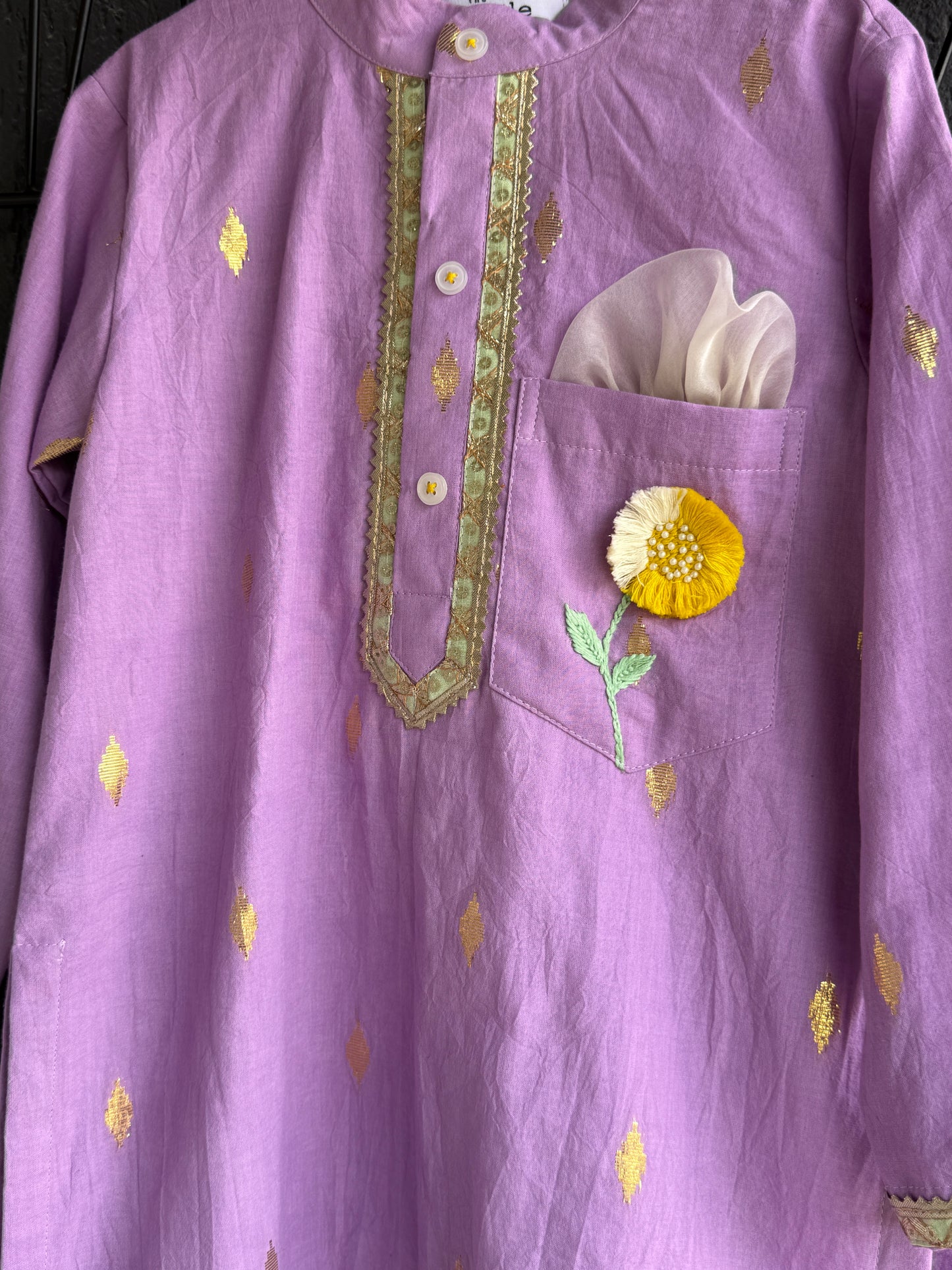 Anchor thread purple kurta set