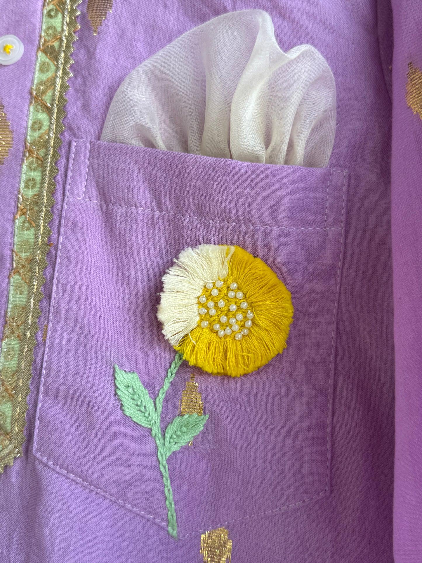 Anchor thread purple kurta set