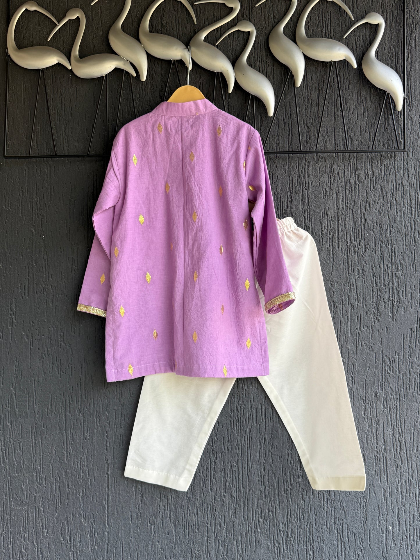 Anchor thread purple kurta set