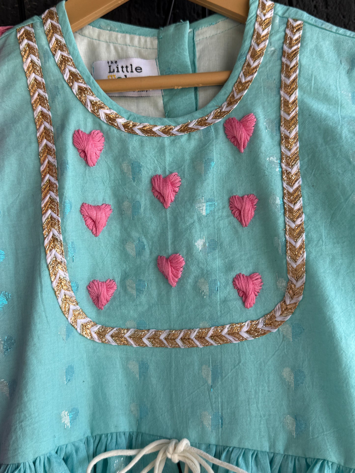 Blue anchor thread kurta set