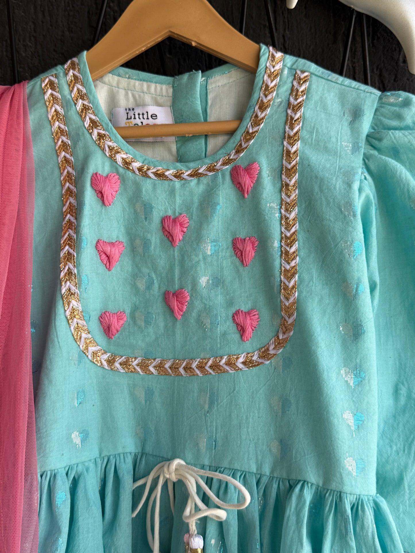 Blue anchor thread kurta set