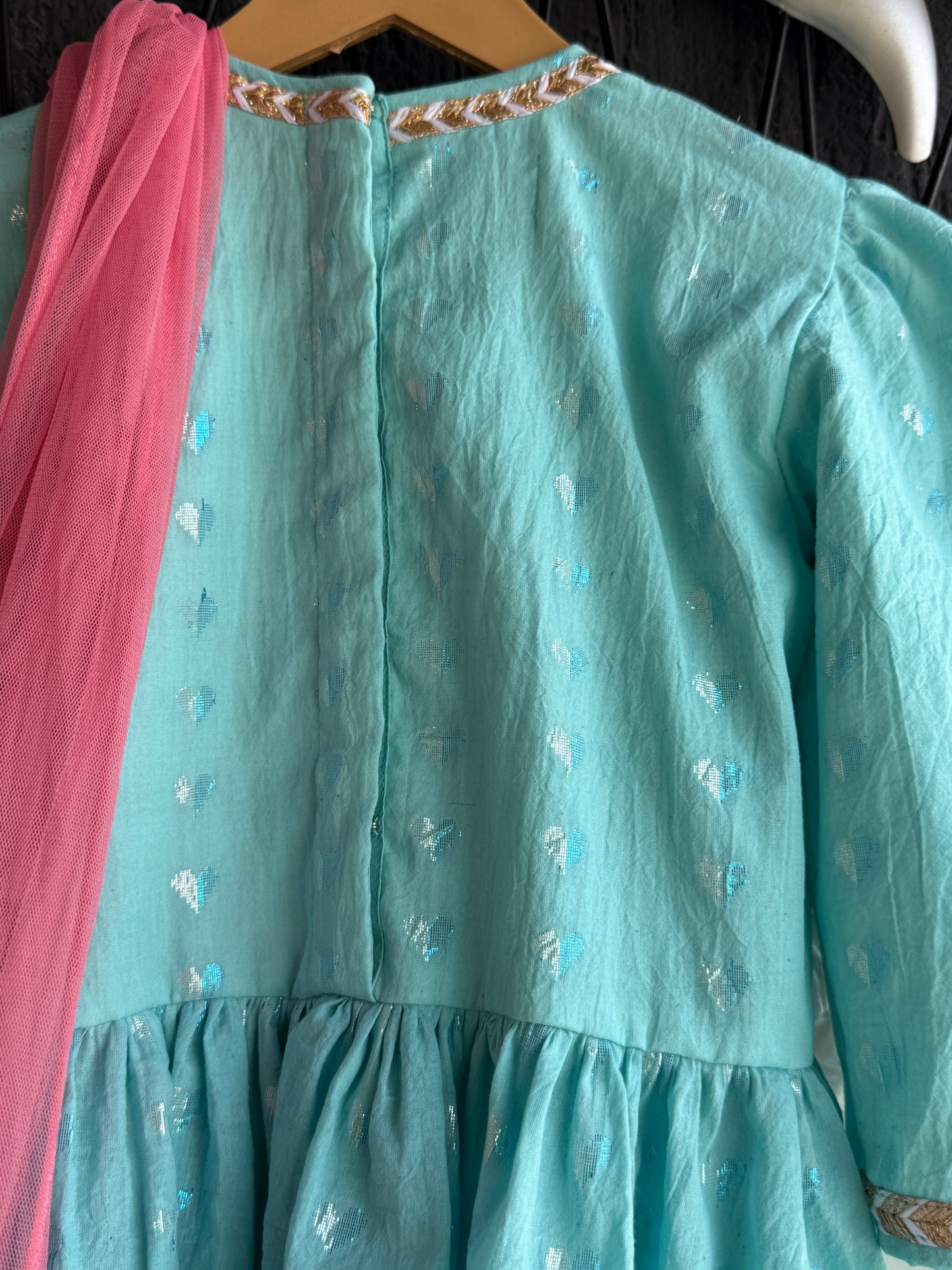 Blue anchor thread kurta set
