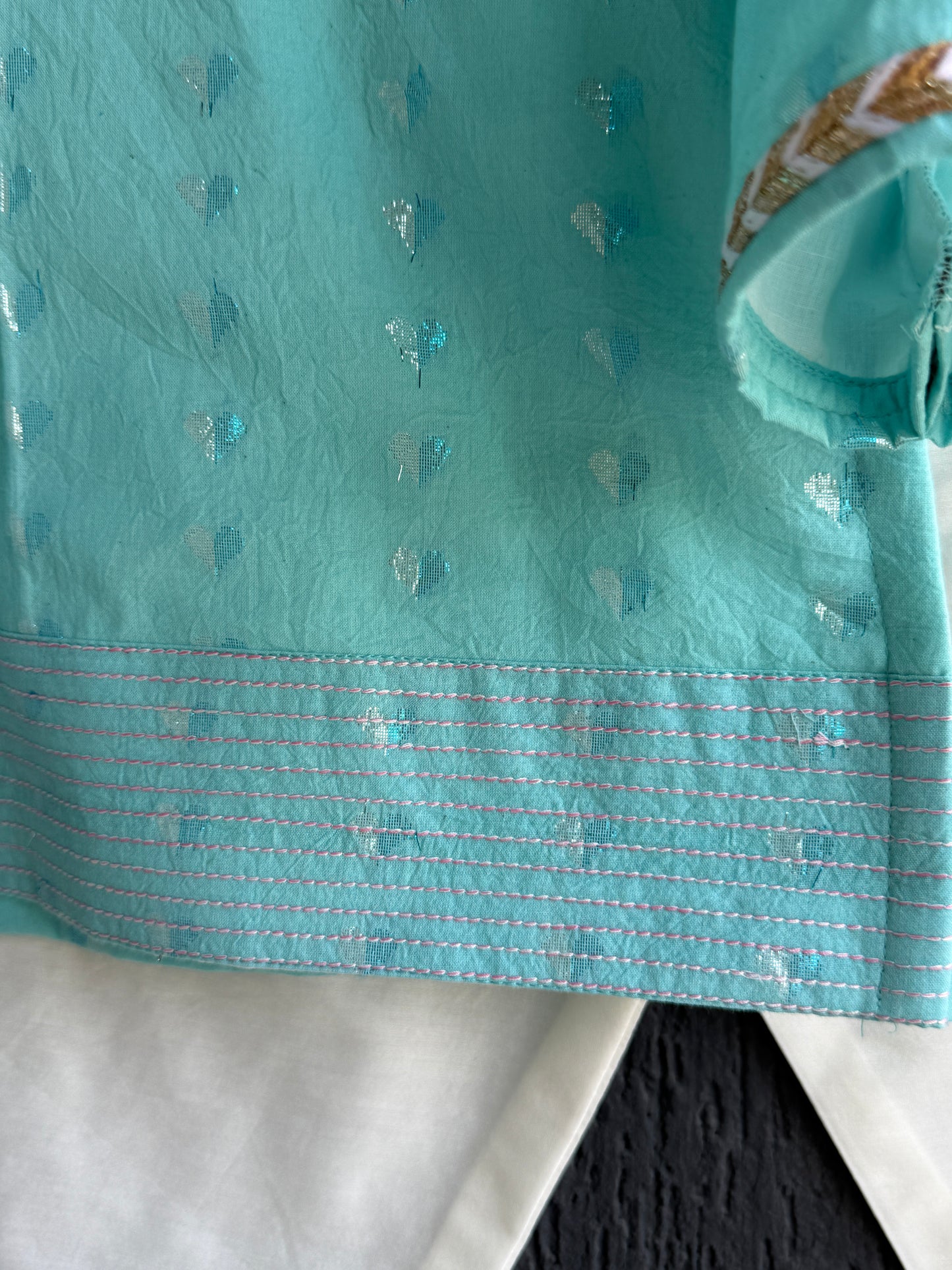 Anchor thread sky blue kurta set