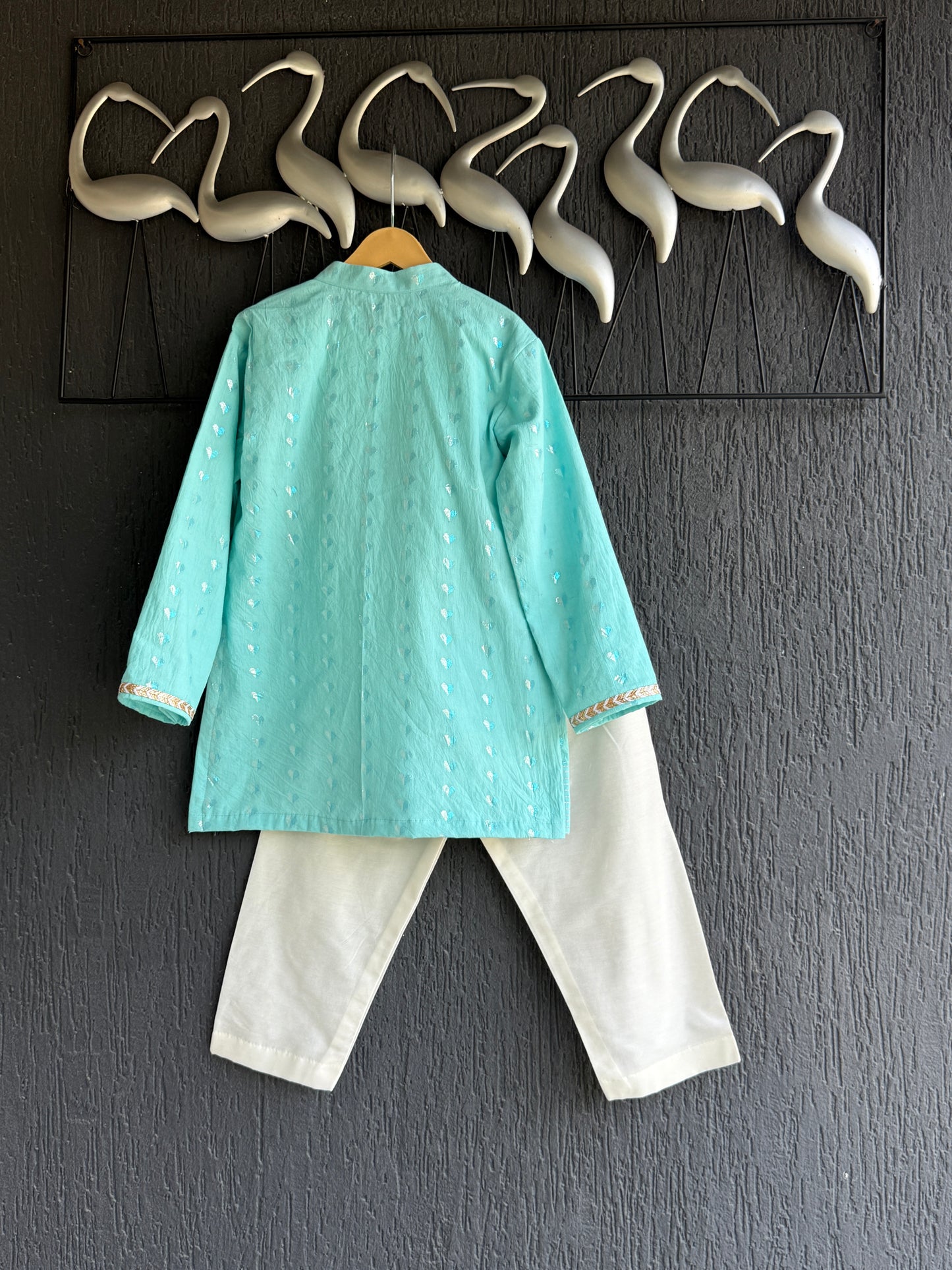 Anchor thread sky blue kurta set