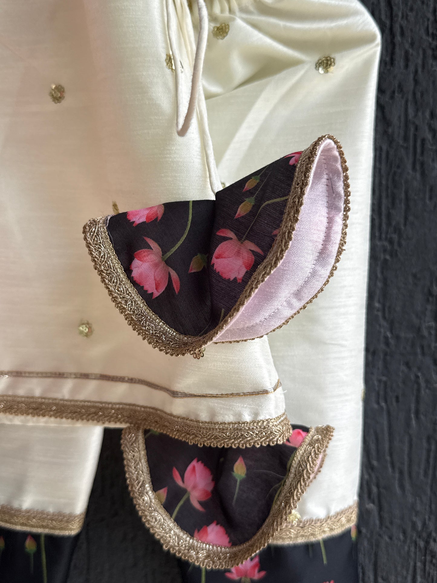 Double Shanded Lotus Printed A-Line Suit Set