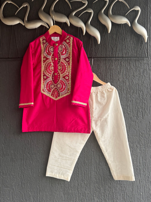 Pink embroidery kurta pyjama set