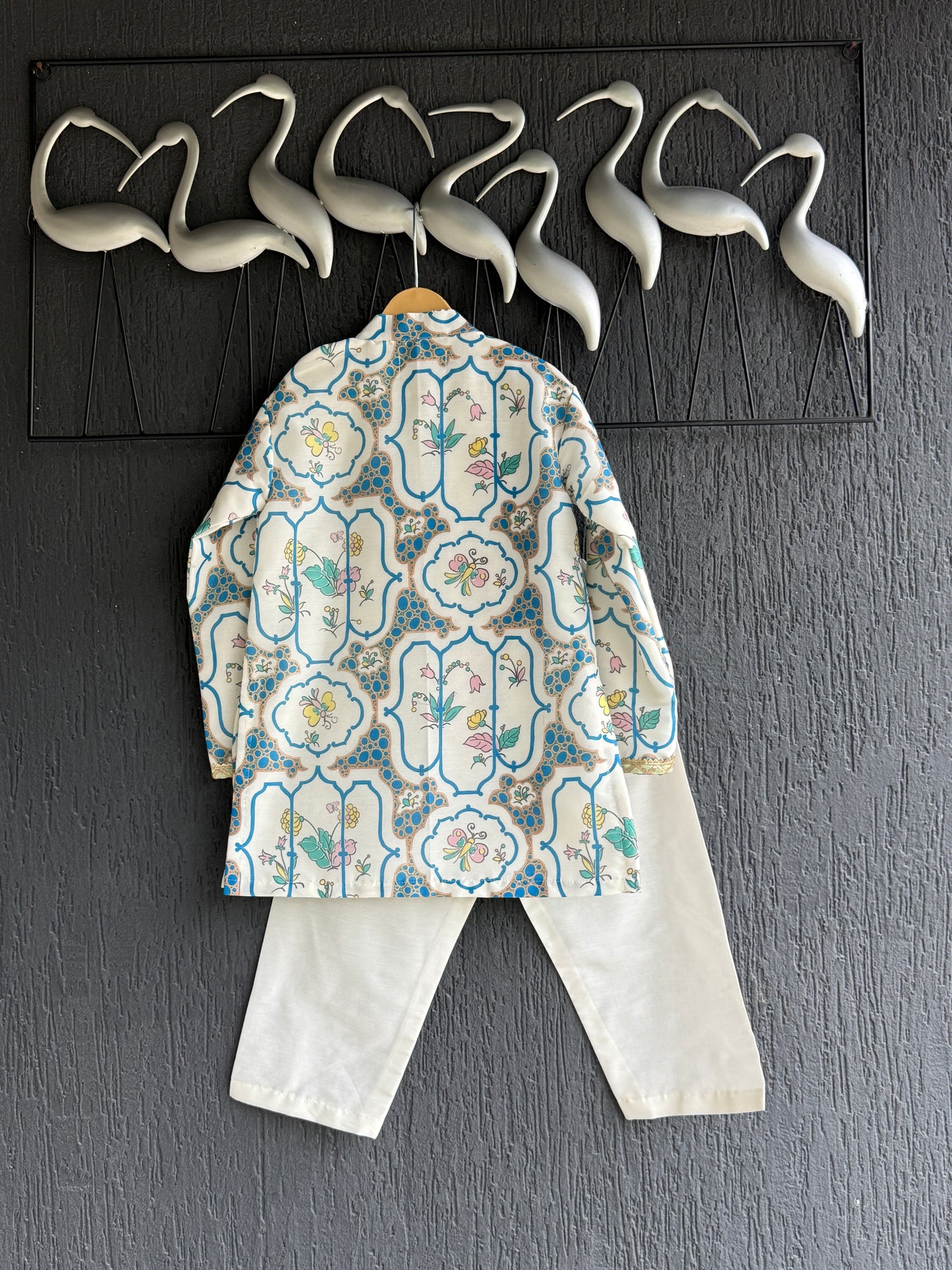 Butterfly print kurta set