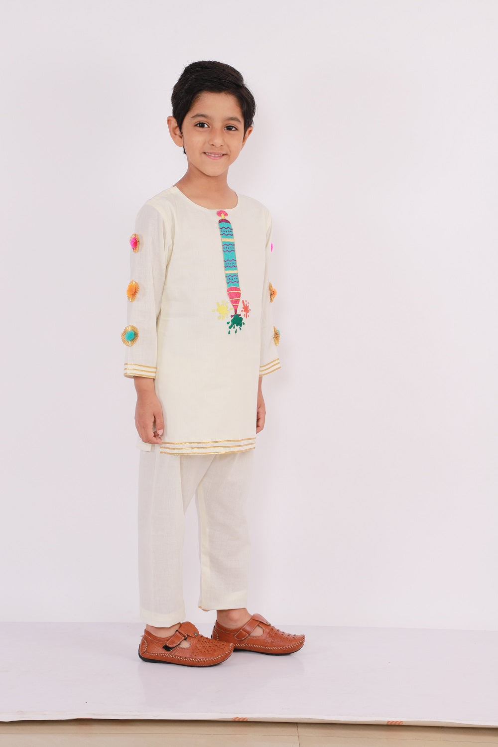 Water Gun Embroidered Kurta Pyjama set